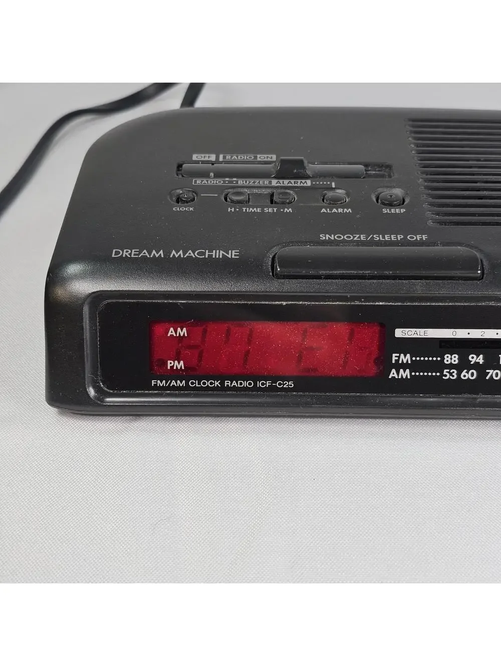 Sony Dream Machine ICF-C25 Clock Radio AM-FM Alarm Tested! Works Well!